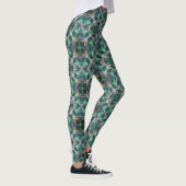 Groen-turkooisornament Leggings (Rechts)