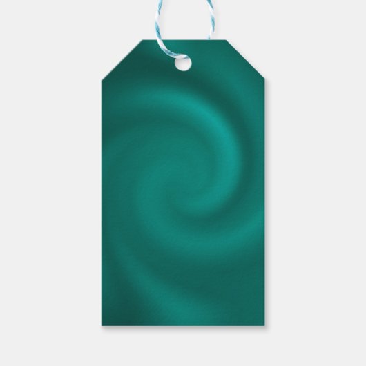 Groen, turkooispiraal patroon. cadeaulabel (Voorkant)