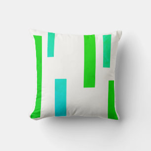 Groen Turquoise Blue Blocks Abstract Sierkussen