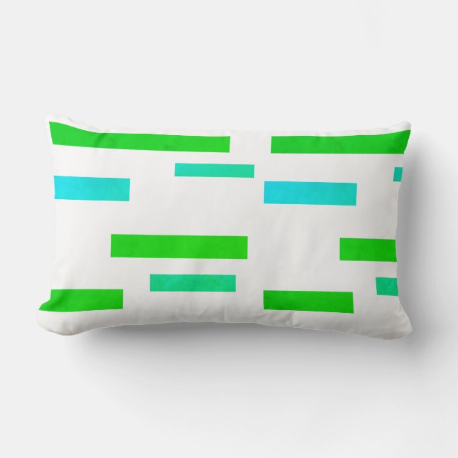 Groen Turquoise Blue Blocks Abstract Sierkussen Kussen (Voorkant)