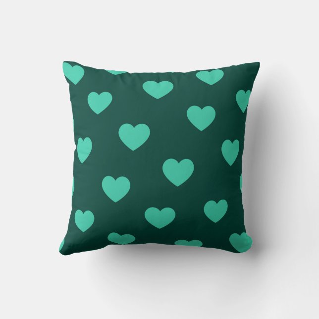 Groen Turquoise Gezellig Modern Romantisch Chic Ha Kussen (Achterkant)