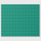 Groen turquoise helder bloemmotief cadeaupapier (Vlak)