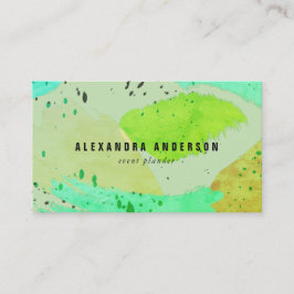 Groen Turquoise penseelstreken Visitekaartje