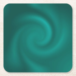 Groen, turquoise spiraalpatroon.  kartonnen onderzetters