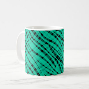 Groen turquoise tijger abstract print koffiemok