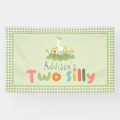 Groen Twee Gekke Boerderij Goose Verjaardagsbord Spandoek (Horizontaal)