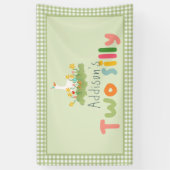 Groen Twee Gekke Boerderij Goose Verjaardagsbord Spandoek (Verticaal)