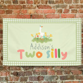 Groen Twee Gekke Boerderij Goose Verjaardagsbord Spandoek