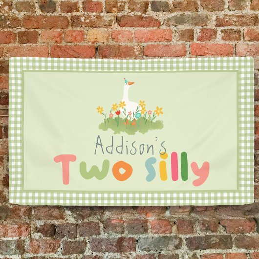 Groen Twee Gekke Boerderij Goose Verjaardagsbord Spandoek