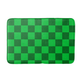 Groen Tweekleurig Schaakbord Patroon Badmat