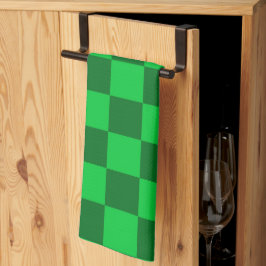 Groen Tweekleurig Schaakbord Patroon Theedoek