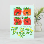 Groen uit mijn hoofd Tomaten - Punny Garden-kaart (Staand voorkant)