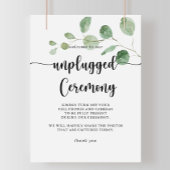 Groen uitgelijnd eucalyptus Unplugged Ceremony-tek Poster