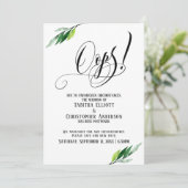 groen uitgesteld bruiloft "oeps!" bekendmaking kaart (Staand voorkant)