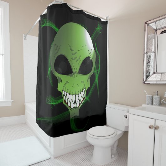 Groen uitheemse Shower Curtain Douchegordijn (In situ)