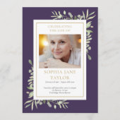 Groen Uitvaart Herdenkingsdienst Order Of Service  Programmakaart (Voorkant)