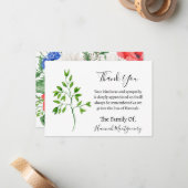 Groen Uitvaartsympathie Dank u Notitiekaartje (Voorkant / Achterkant in situ)