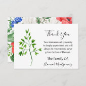 Groen Uitvaartsympathie Dank u Notitiekaartje (Voorkant / Achterkant)