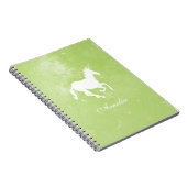 Groen Unicorn gepersonaliseerd Notitieboek (Rechterzijde)