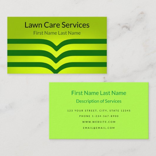 Groen uniek Visitekaartje voor zorgservices (Voorkant / Achterkant)