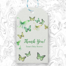 Groen Unisex Little Butterfly Baby shower Cadeaulabel