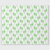 Groen unisex voetpapier voor baby cadeaupapier (Vlak)
