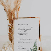 Groen Unplugged Ceremony Wedding Sign, Kaart