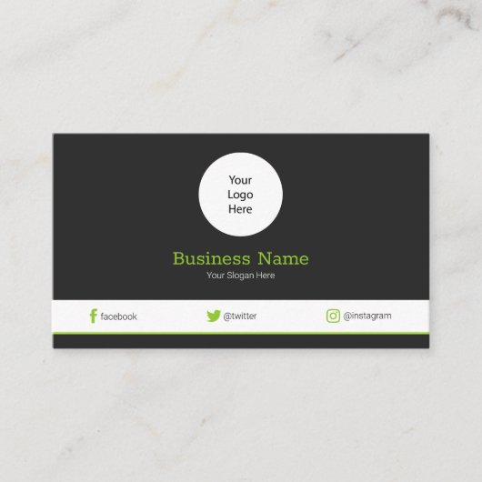 Groen Uw Logo Moderne Sociale Media Profiel Visitekaartje (Voorkant)