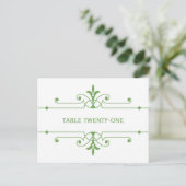 Groen v2 Fancy Briefkaart voor siertabelnummer (Staand voorkant)