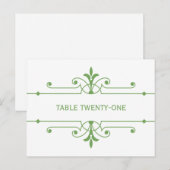 Groen v2 Fancy Briefkaart voor siertabelnummer (Voorkant / Achterkant)