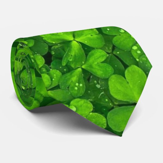 Groen van de klaver, St. Patrick's Dag, nek stropd Stropdas (Opgerold)