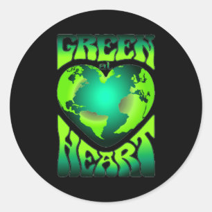 Groen van harte Eco milieuvriendelijk Retro Ronde Sticker