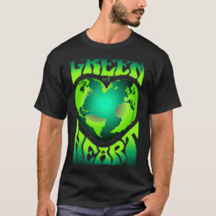 Groen van harte Eco milieuvriendelijk retro T-shirt