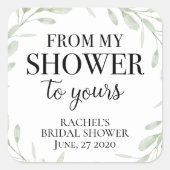 Groen Van mijn Bruisfeest tot uw Bruiloft Vierkante Sticker (Voorkant)