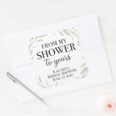 Groen Van mijn douche tot de jouwe bruids Vierkante Sticker (Envelop)