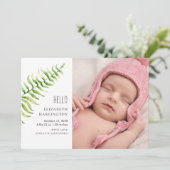 Groen varen nieuwe baby geboorte. Botanische pasge Aankondiging (Staand voorkant)