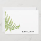 Groen varenblad gepersonaliseerd notitiekaartje (Voorkant)