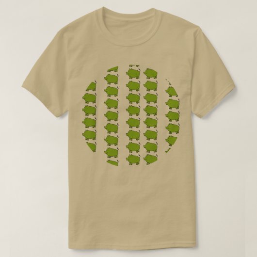 Groen Varkenspatroon T-shirt (Design voorkant)