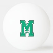 Groen varsity monogram pingpongbal (Voorkant)