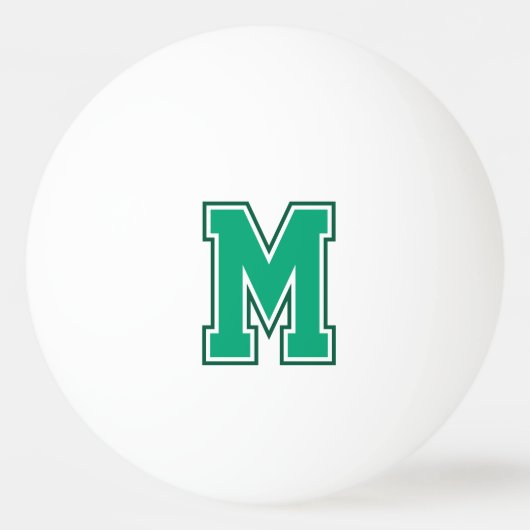 Groen varsity monogram pingpongbal (Voorkant)