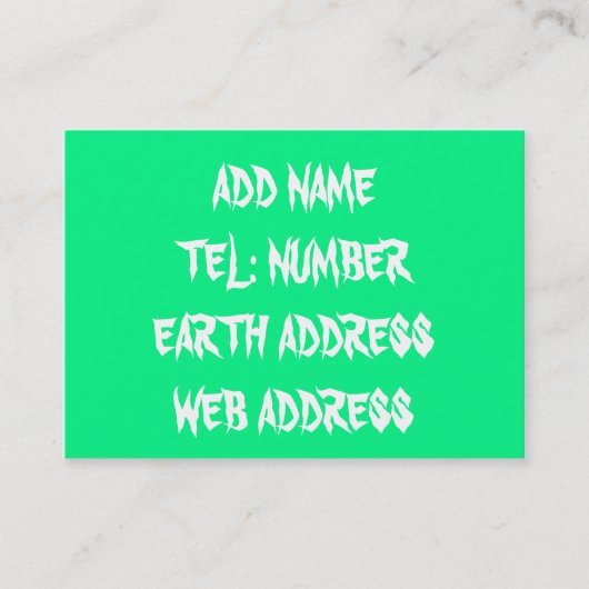 Groen vast visitekaartje (Voorkant)