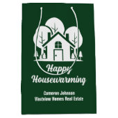 Groen Vastgoedbedrijf Gefeliciteerd Met Huis Medium Cadeauzakje (Voorkant)