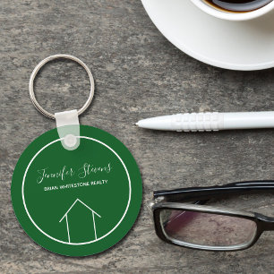 Groen vastgoedbedrijf Modern Custom Realtor Sleutelhanger