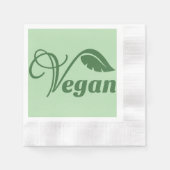  groen vegan Logo blad Servet (Voorkant)