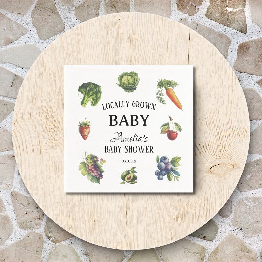 Groen  Veggie Lokaal geteeld Baby shower Servet