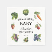 Groen  Veggie Lokaal geteeld Baby shower Servet (Voorkant)