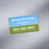 Groen veld met groene startbaan blauwe hemel magnetisch visitekaartje (Voorbeeld)