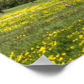Groen veld met sneeuwbalken poster (Hoek)