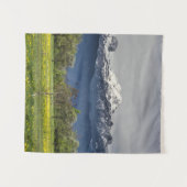 Groen veld met sneeuwbalken wandkleed (Voorkant (horizontaal))