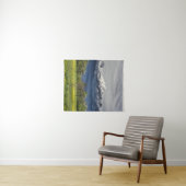 Groen veld met sneeuwbalken wandkleed (In Situ (horizontaal))